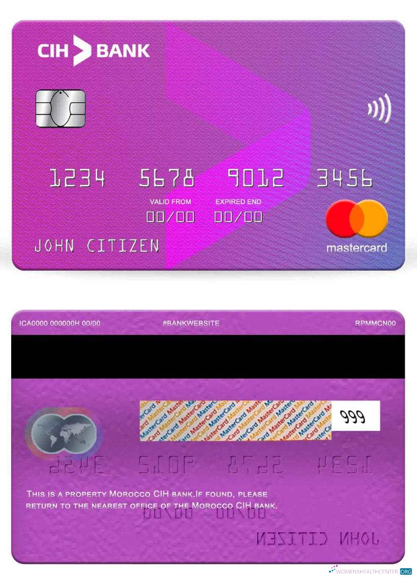 Download Morocco CIH bank mastercard Photoshop template